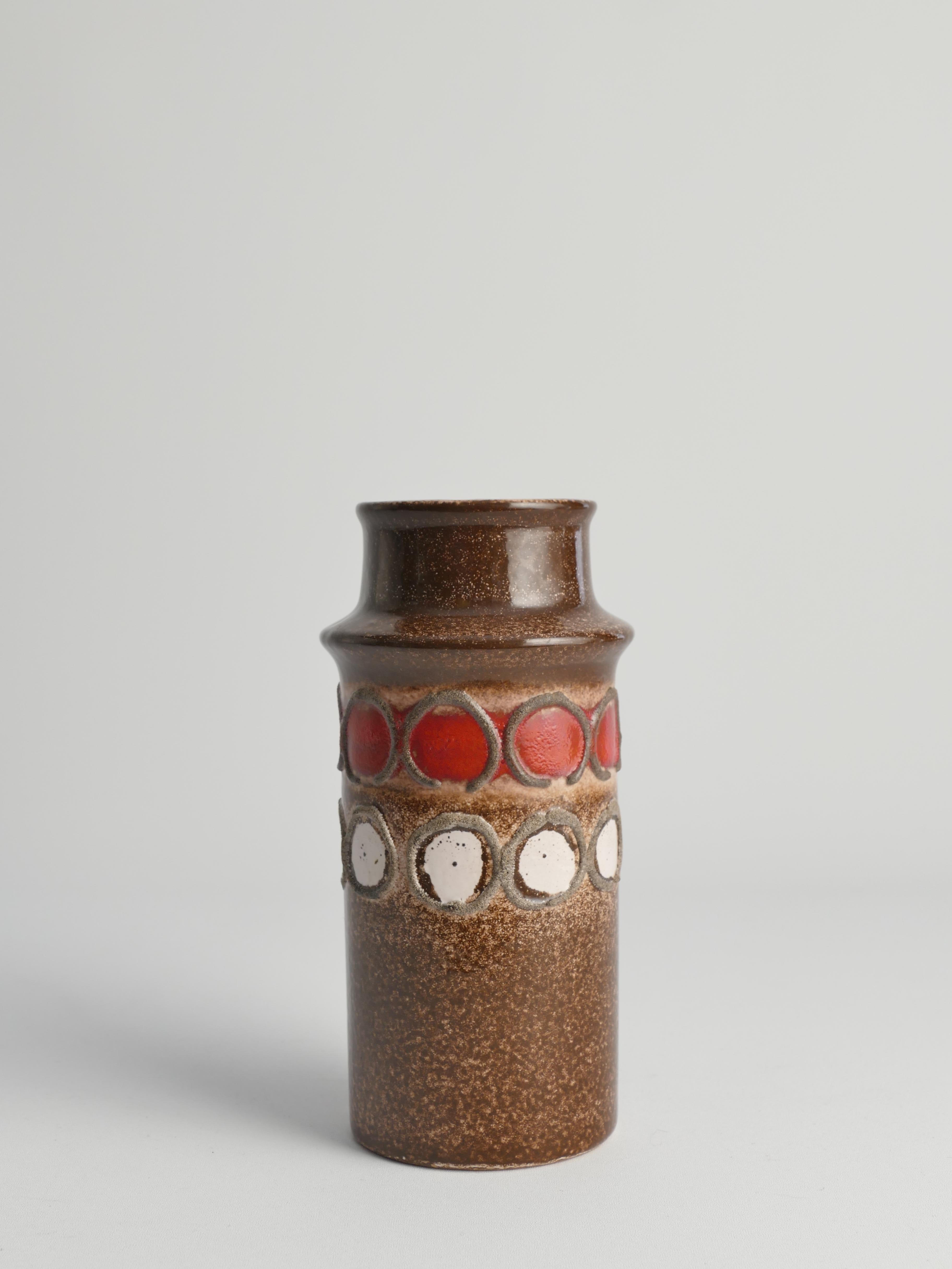 Mid-20th Century Mid-Century Modern Brown Ceramic Vase by VEB Haldensleben, East Germany, 1960s For Sale