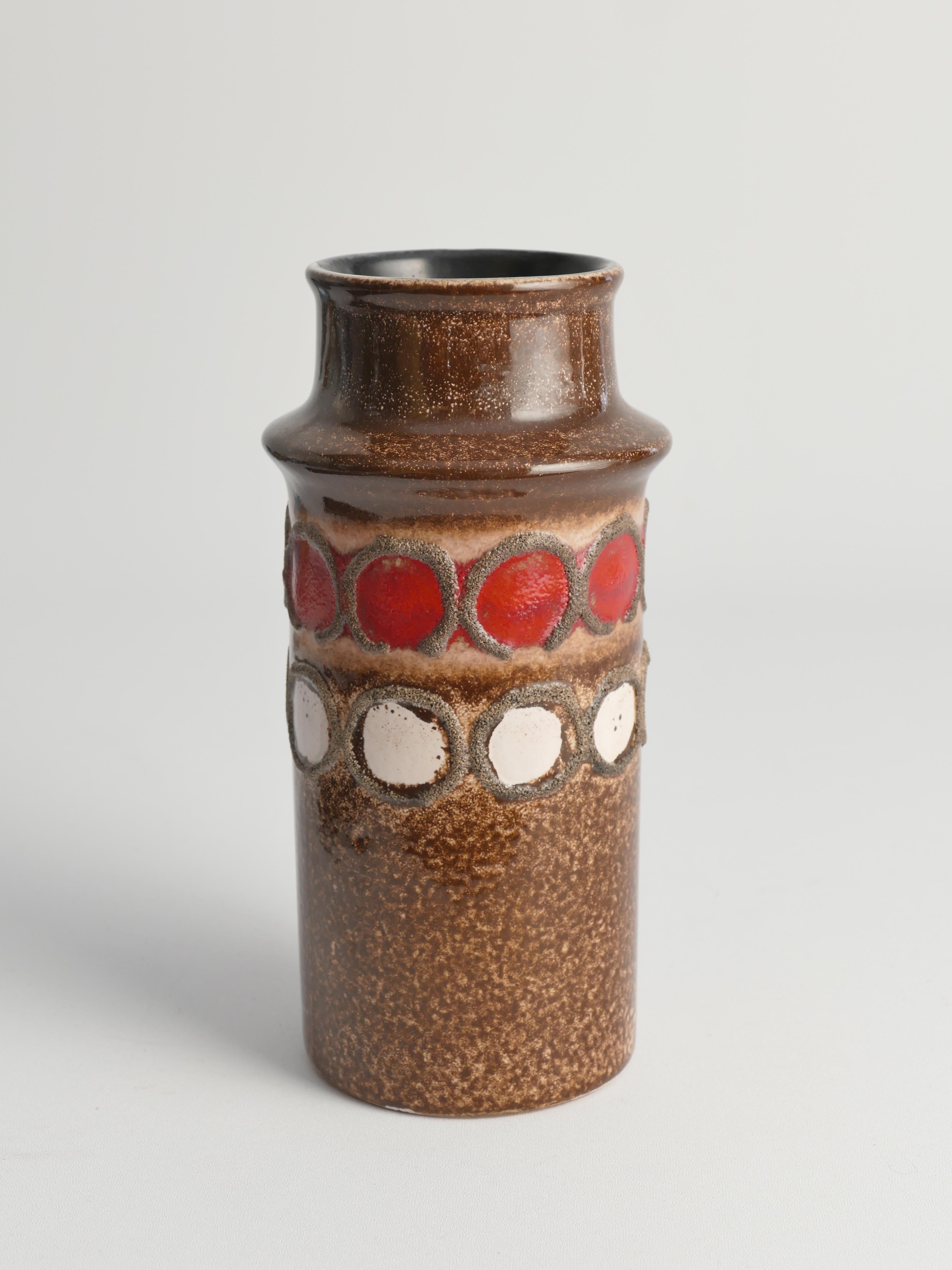 Mid-Century Modern Brown Ceramic Vase by VEB Haldensleben, East Germany, 1960s For Sale 1