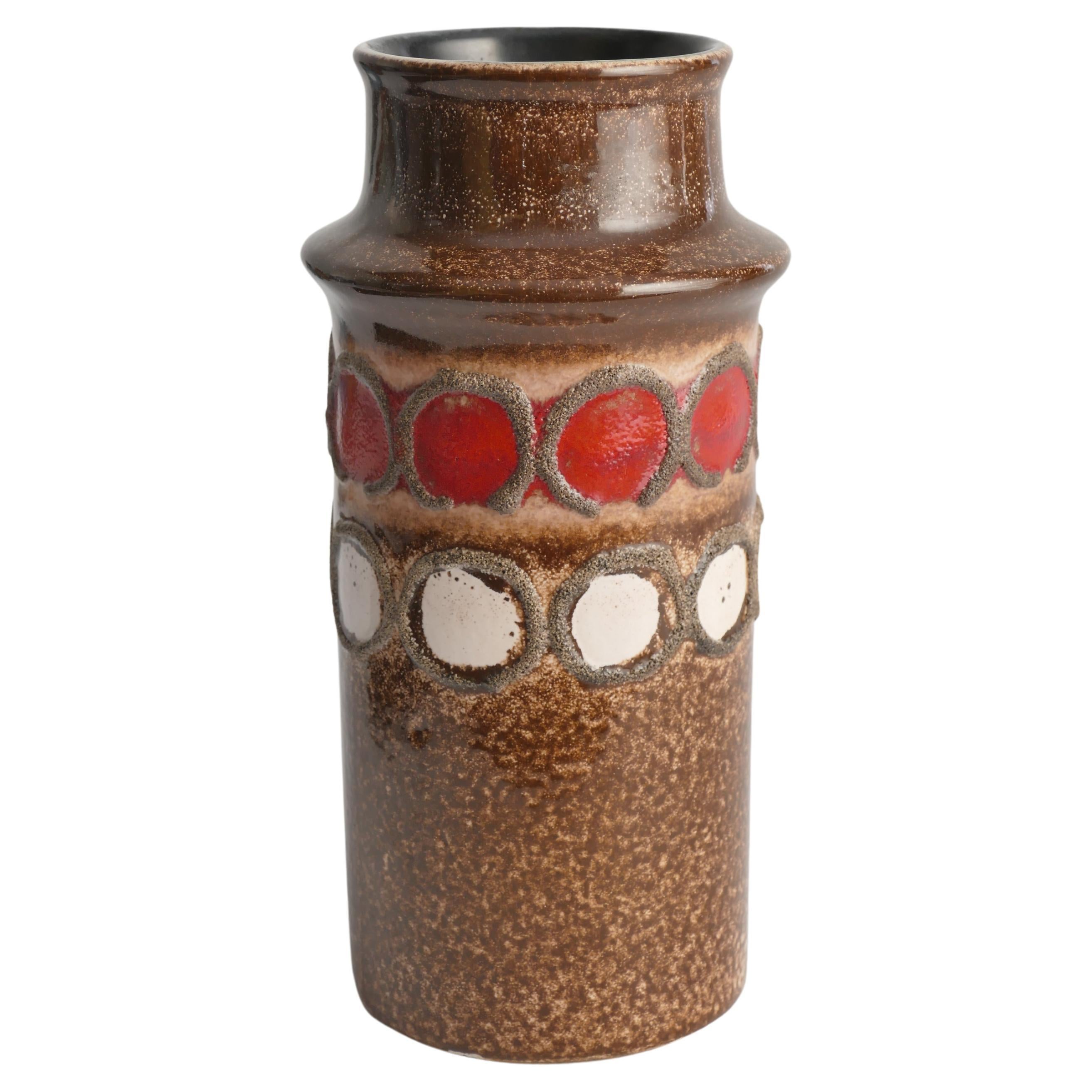 Mid-Century Modern Brown Ceramic Vase by VEB Haldensleben, East Germany, 1960s For Sale