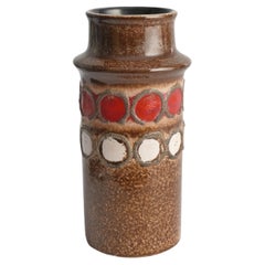 Vintage Mid-Century Modern Brown Ceramic Vase by VEB Haldensleben, East Germany, 1960s