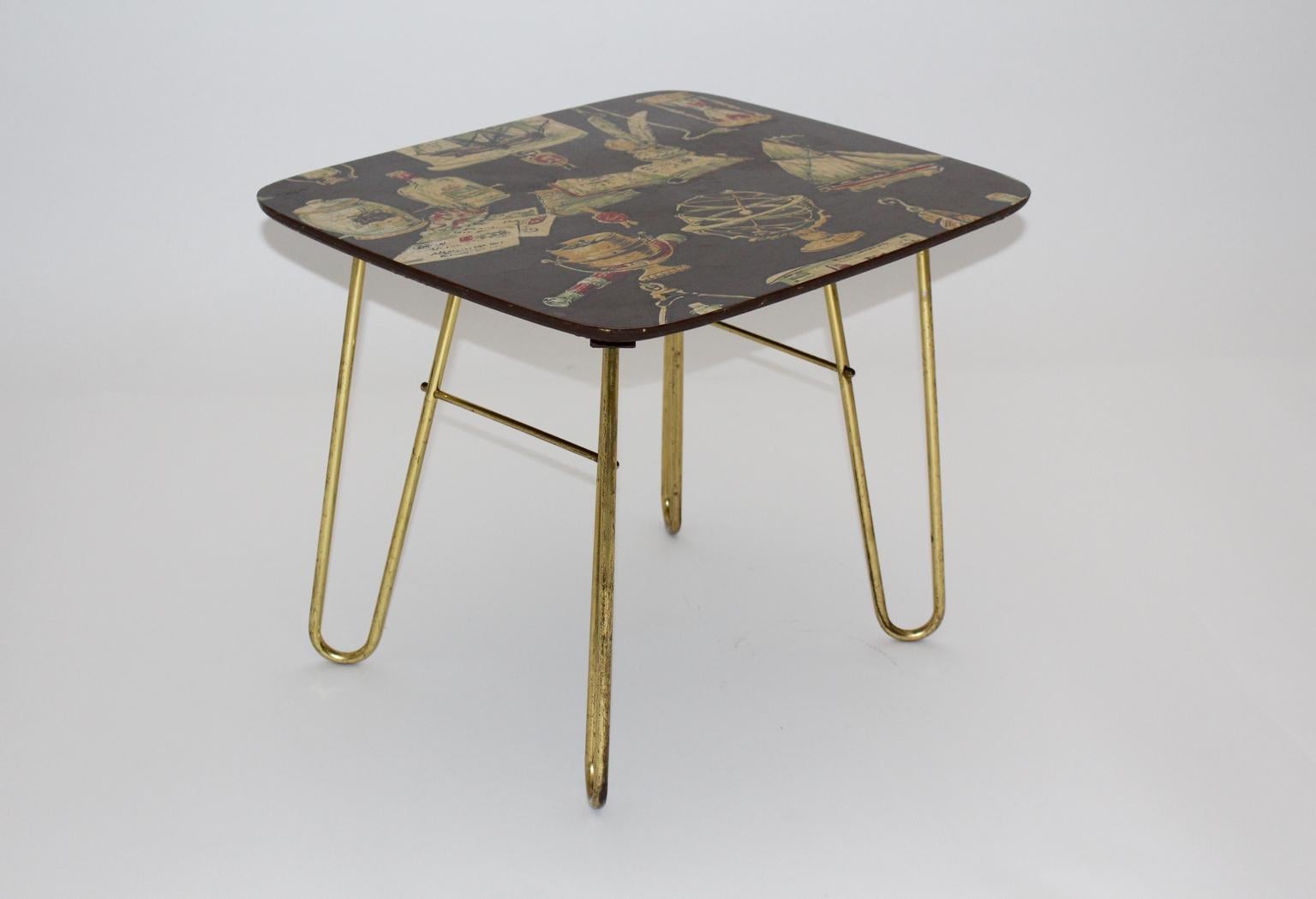 Mid-20th Century Mid-Century Modern Brown Coffee Table Vienna, 1950s For Sale