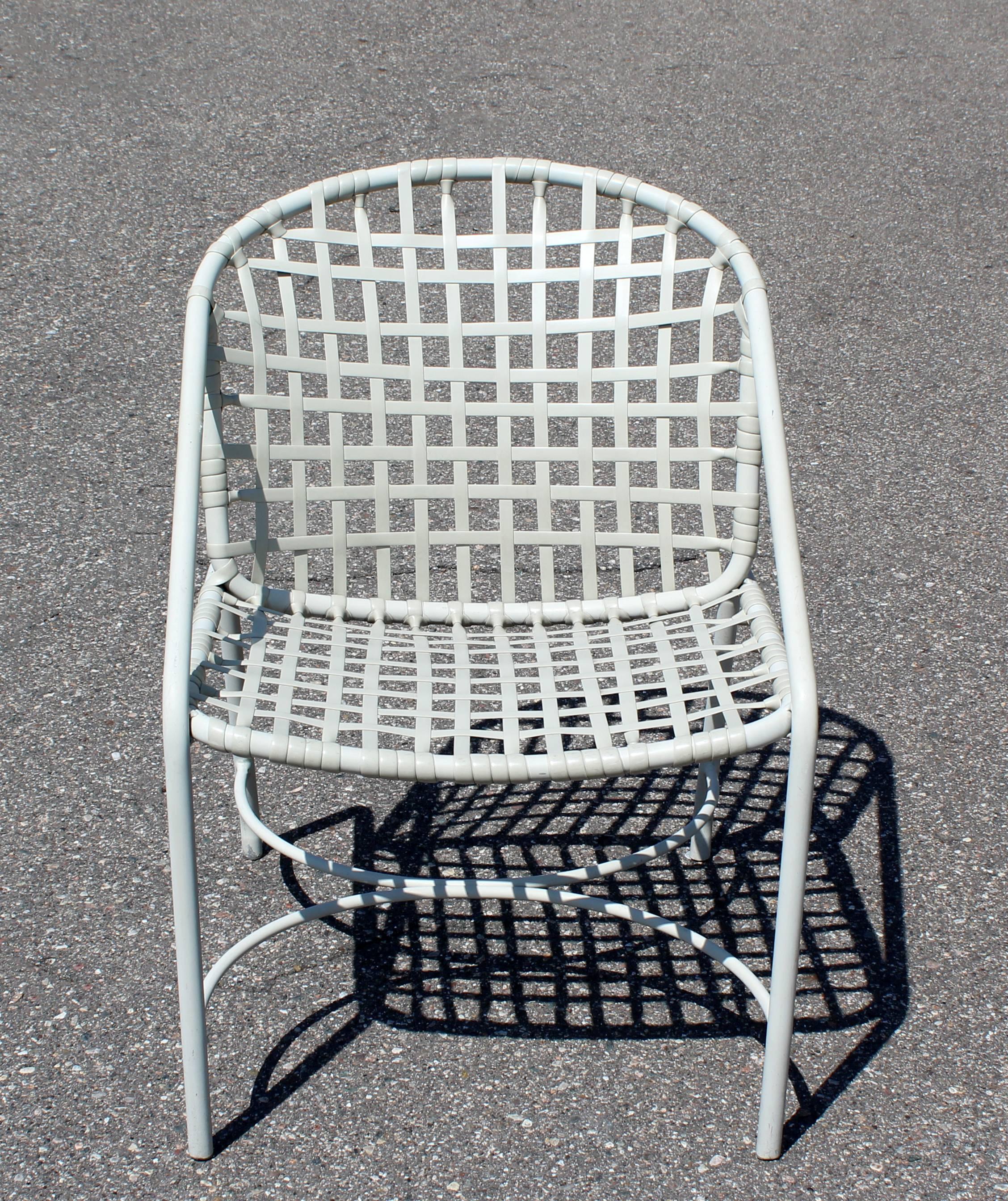 Américain Ensemble dînette de patio Jordan Kantan marron:: moderne du milieu du siècle:: table et quatre chaises 1960s