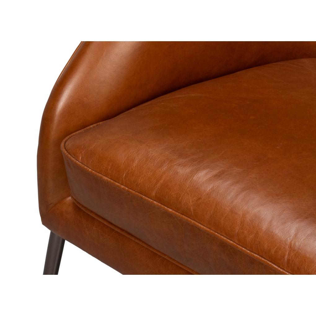 Chaise d'appoint en cuir Brown The Moderns en vente 3