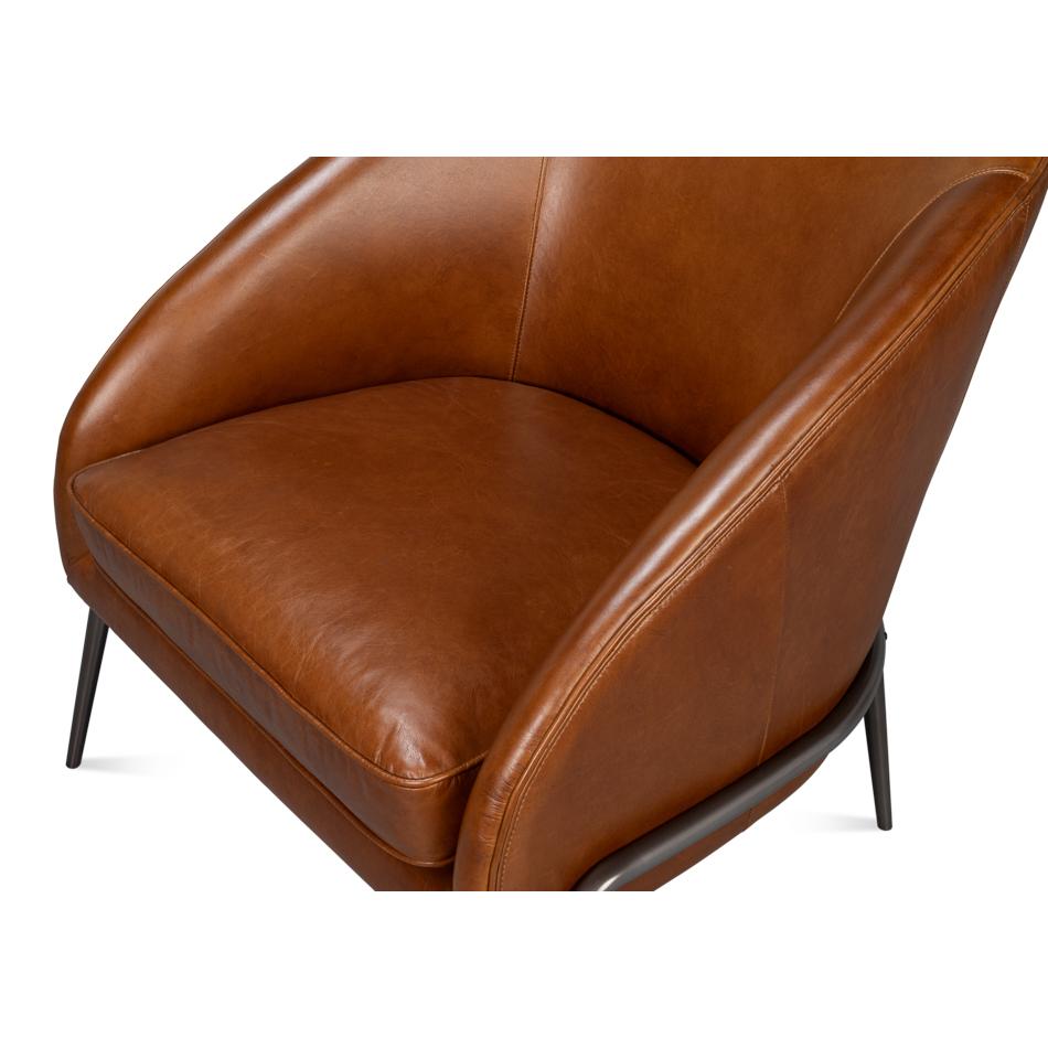 XXIe siècle et contemporain Chaise d'appoint en cuir Brown The Moderns en vente
