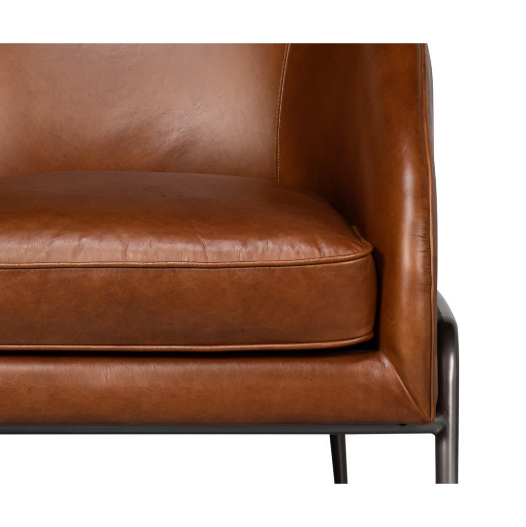Métal Chaise d'appoint en cuir Brown The Moderns en vente