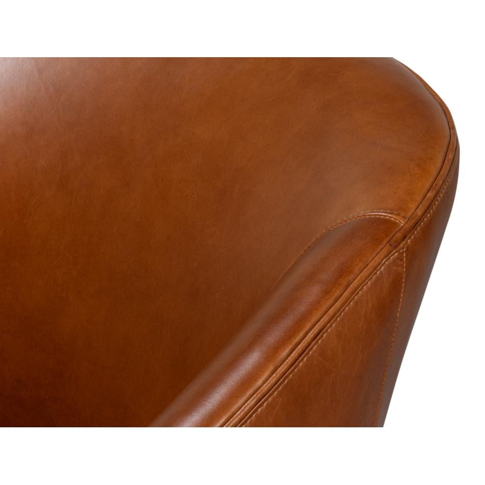 Chaise d'appoint en cuir Brown The Moderns en vente 1