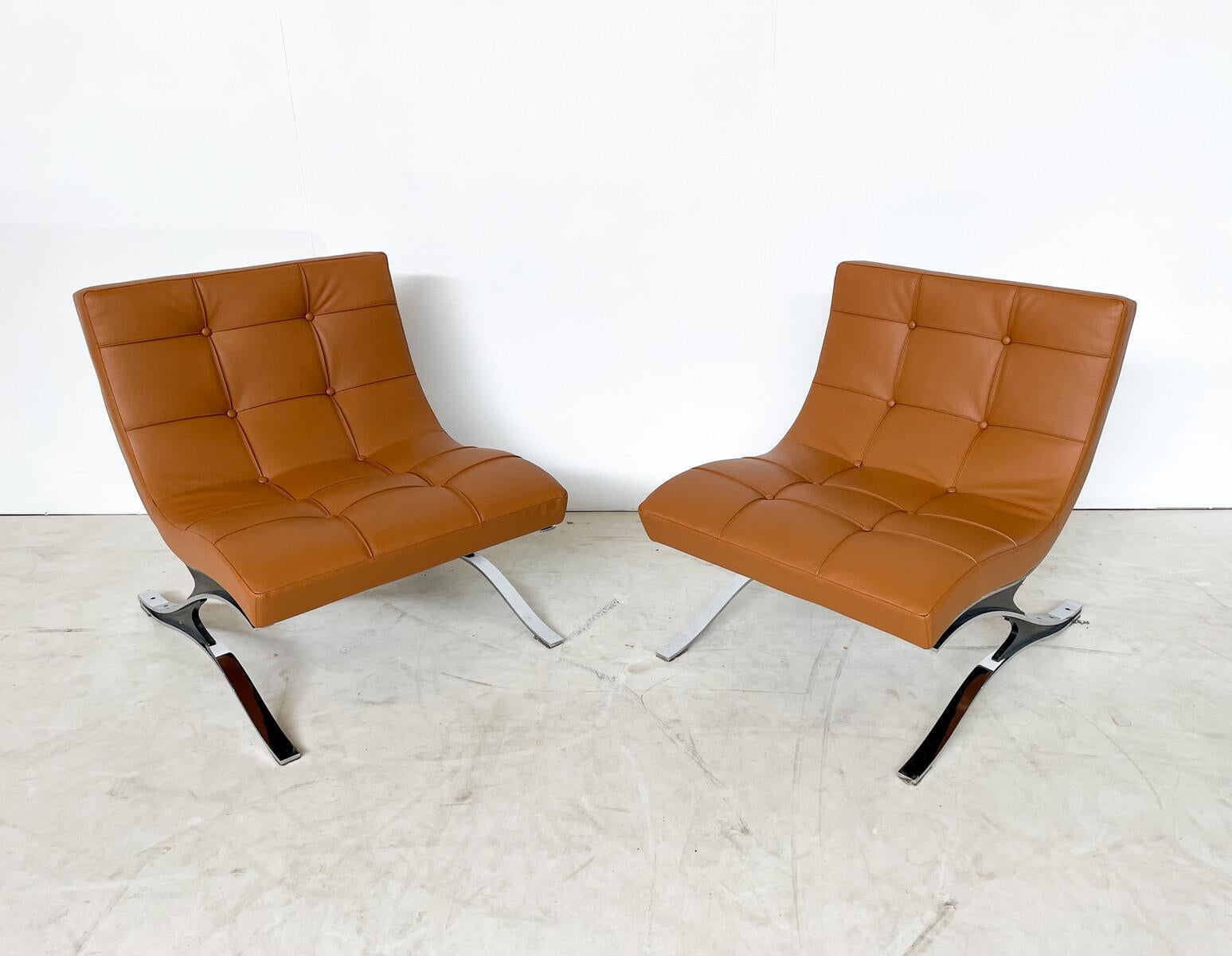 Italian Mid-Century Modern Brown Leather Armchair, Italy, 1970s  For Sale