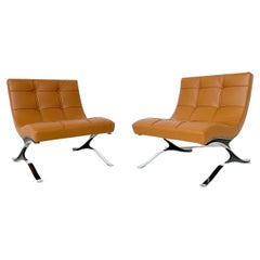 Retro Mid-Century Modern Brown Leather Armchair, Italy, 1970s 