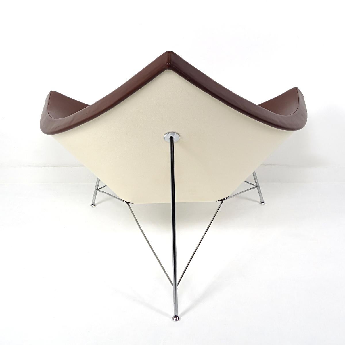 Mid-Century Modern Brown Leather Coconut Chair von George Nelson für Vitra im Zustand „Gut“ im Angebot in Doornspijk, NL