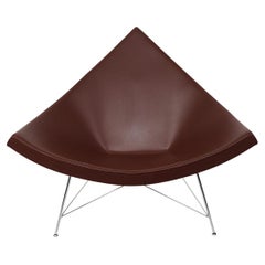 Mid-Century Modern Brown Leather Coconut Chair by George Nelson for Vitra