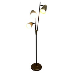 Lampadaire en métal Brown Modern avec accents en laiton