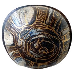 Retro Mid Century Modern Brown Spherical Danish Pottery Vase