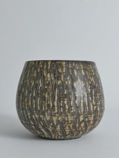 Mid-Century Modern Brown Stoneware Birka Rubus Vase by Gunnar Nylund, Rörstrand
