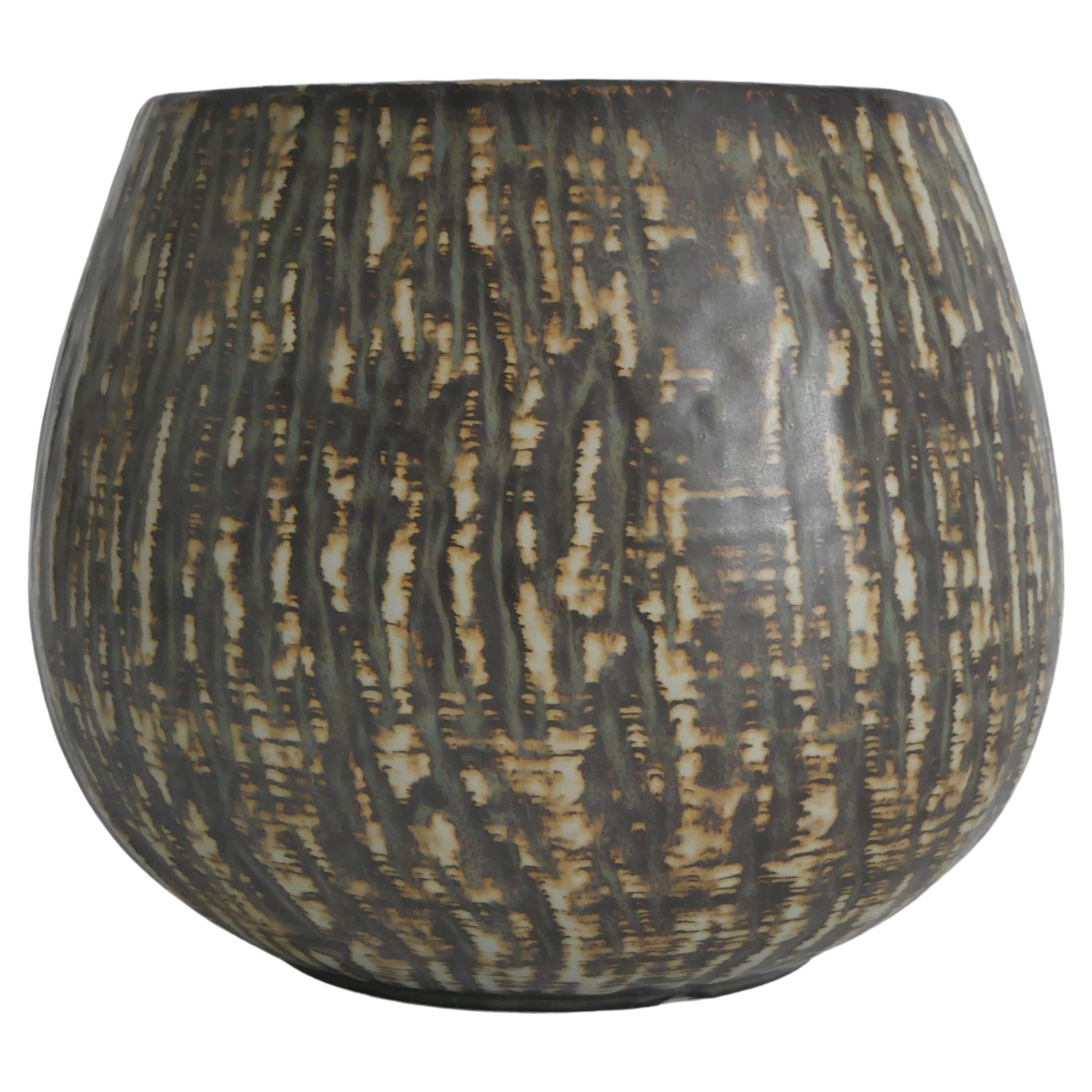 Mid-Century Modern Brown Stoneware Birka Rubus Vase by Gunnar Nylund, Rörstrand For Sale