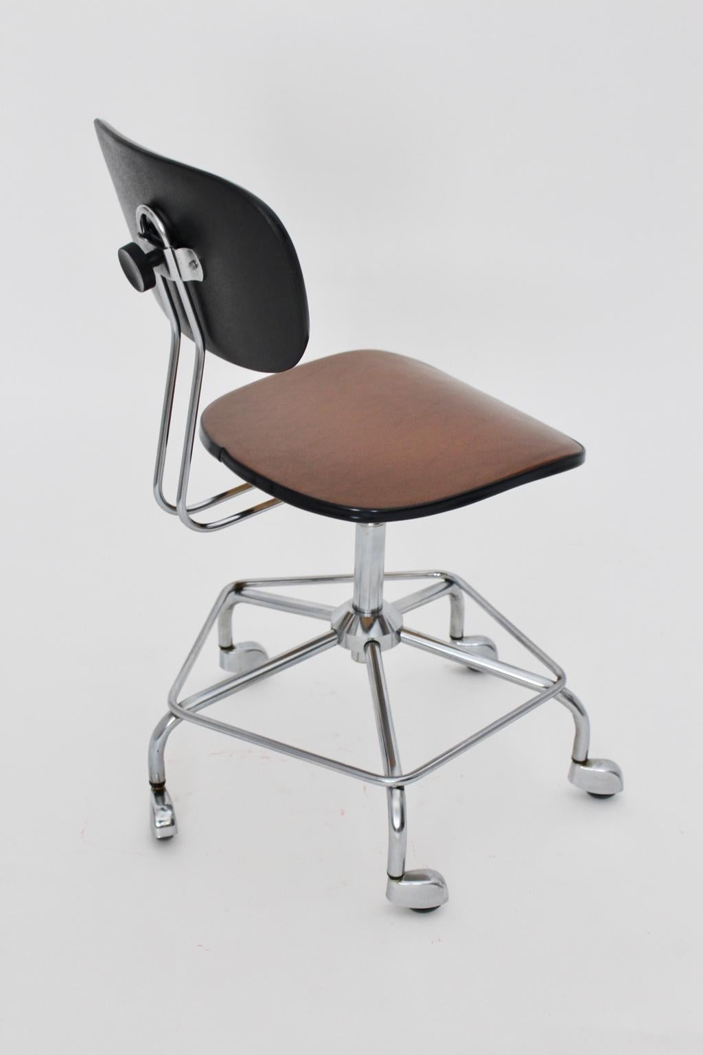 Silla de escritorio vintage moderna de mediados de siglo atribuida a Egon Eiermann, 1950, Alemania en venta 5