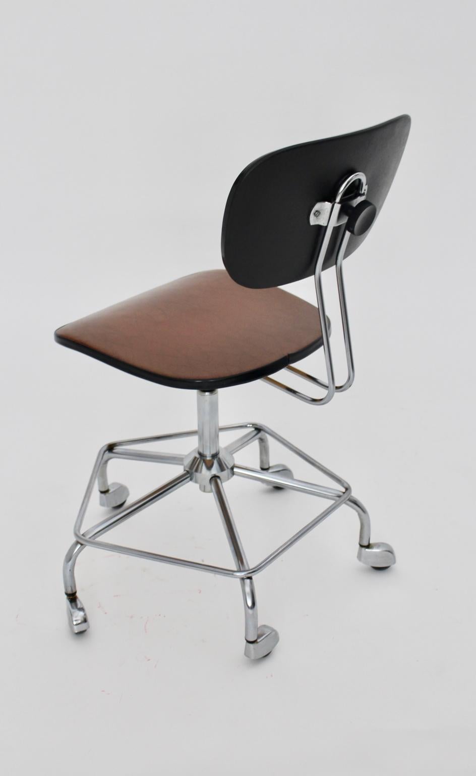 Mid-Century Modern Vintage Desk Chair Attributed to Egon Eiermann, 1950, Germany For Sale 6