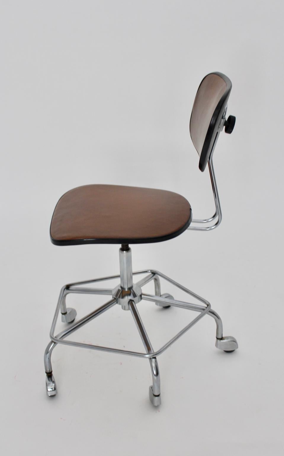 Mid-Century Modern Vintage Desk Chair Attributed to Egon Eiermann, 1950, Germany For Sale 7
