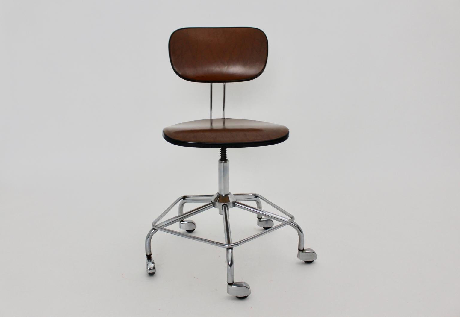 Silla de escritorio vintage moderna de mediados de siglo atribuida a Egon Eiermann, 1950, Alemania Moderno de mediados de siglo en venta