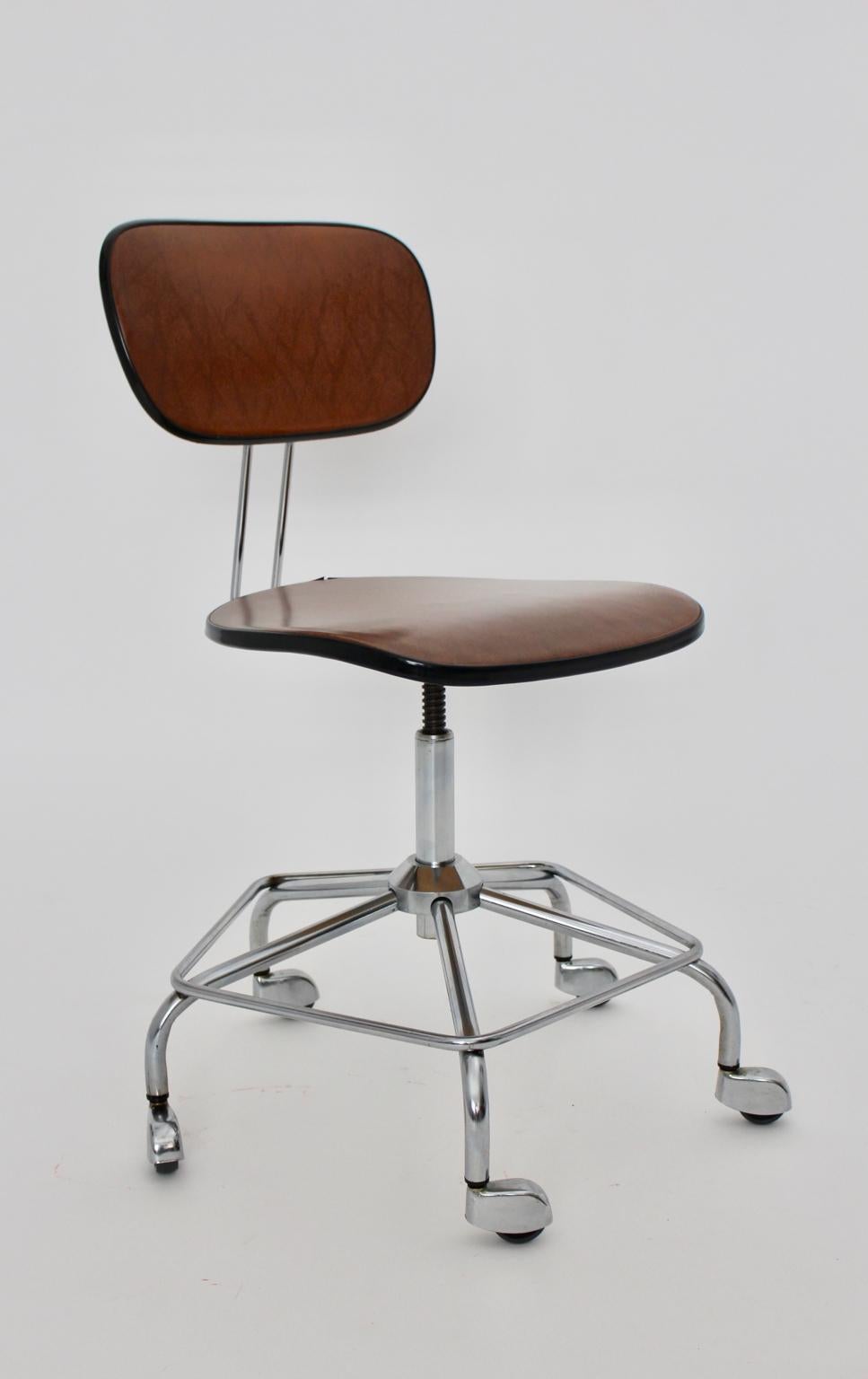 20th Century Mid-Century Modern Vintage Desk Chair Attributed to Egon Eiermann, 1950, Germany For Sale