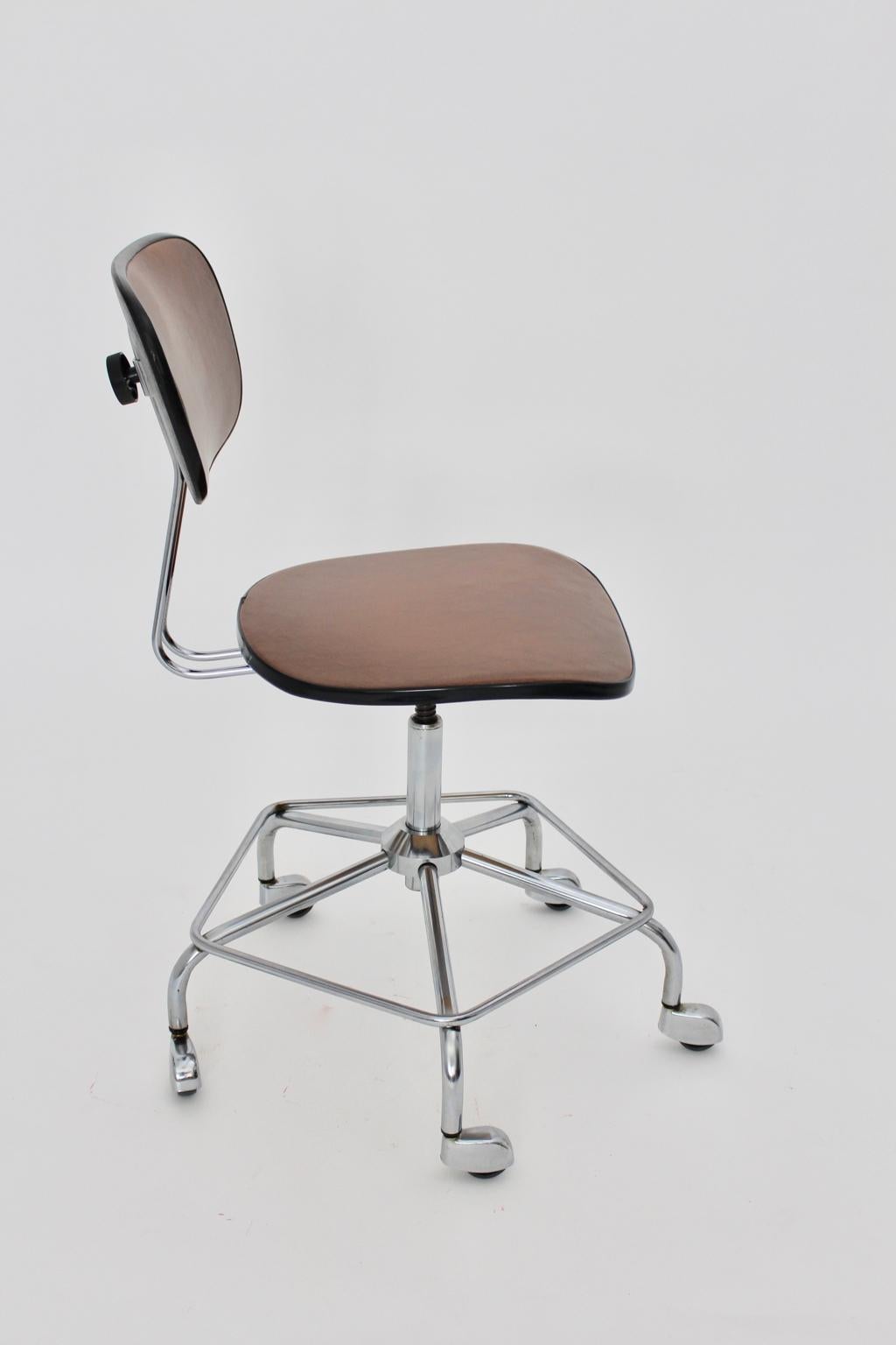 Mid-Century Modern Vintage Desk Chair Attributed to Egon Eiermann, 1950, Germany For Sale 1