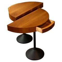 Mid-Century Modern Brown Wooden Side Tables by Porada Arredi, Italy 1970s