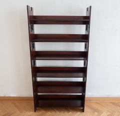 Mid-Century Modern Brown Wooden Stackable Bookcase by BBB Bonacina, Italy 70s