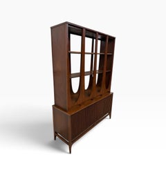Mid-Century Modern Broyhill Brasilia 2-Piece Walnut Room Divider - Refinished!