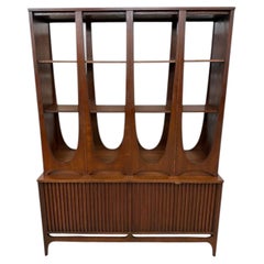 Mid-Century Modern Broyhill Brasilia 2-Piece Walnut Room Divider - Refinished!