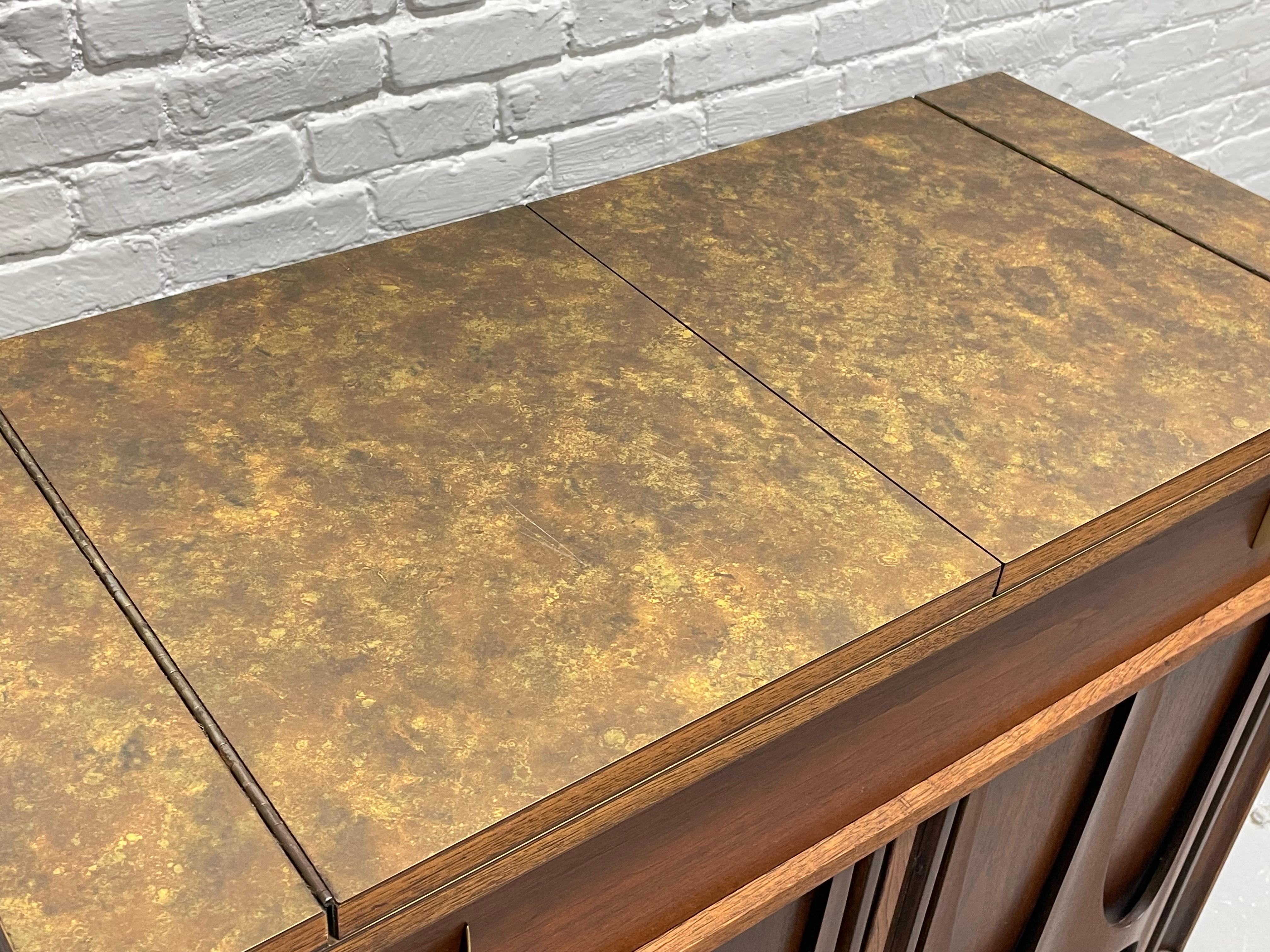 Walnut Mid Century Modern Broyhill BRASILIA Bar / Liquor Cabinet, c. 1960's