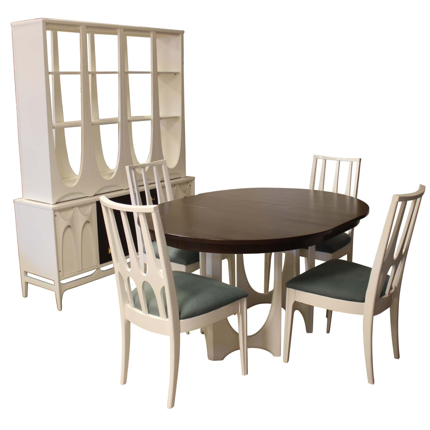 Mid-Century Modern Broyhill Brasilia Dining Table Chairs Credenza and ...