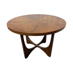 Mid-Century Modern Broyhill Brasilia Round Walnut Side Table Mid-Century Modern Broyhill Brasilia Round Walnut Side Table