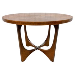 Mid-Century Modern Broyhill Brasilia Round Walnut Side Table