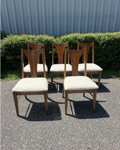 Mid-Century Modern Broyhill Brasilia Splat Back Dining Side Chairs - Set of 5