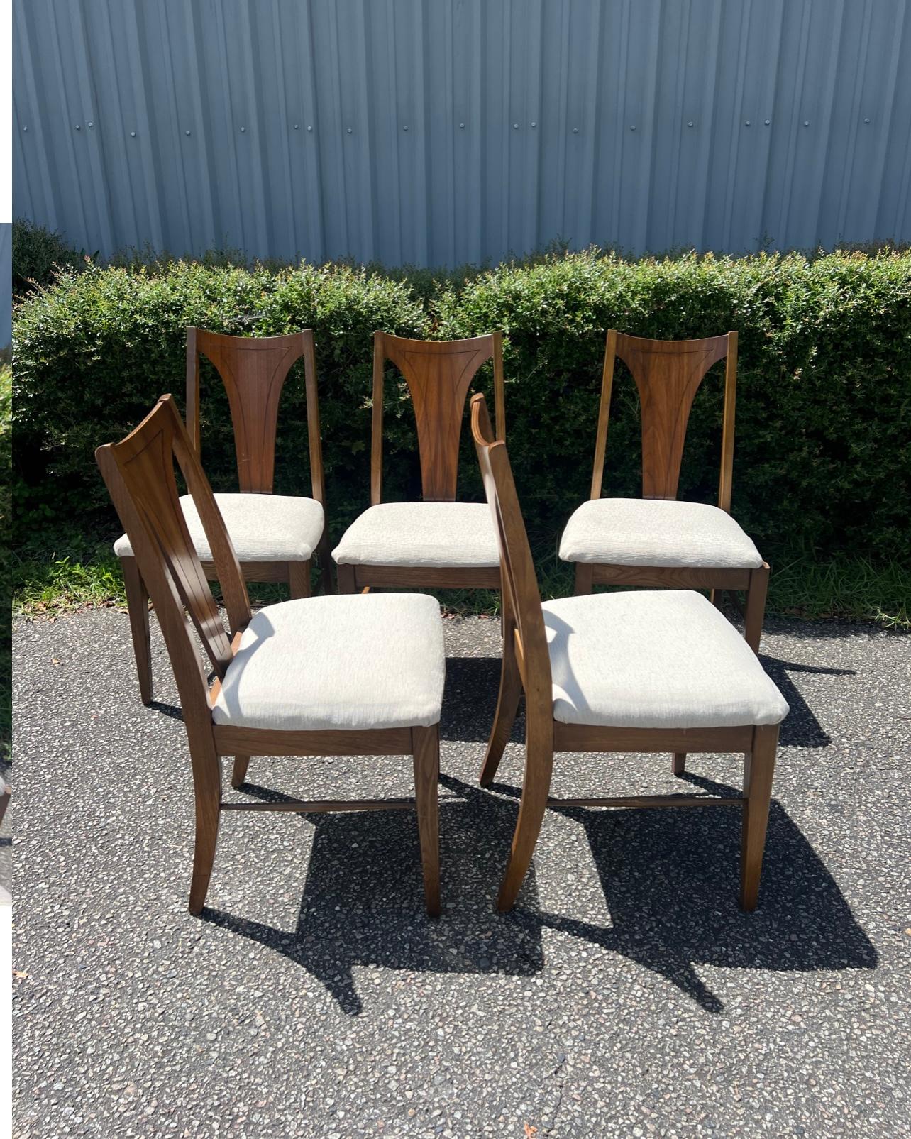 Mid-Century Modern Broyhill Brasilia Splat Back Dining Side Chairs - Set of 5 2