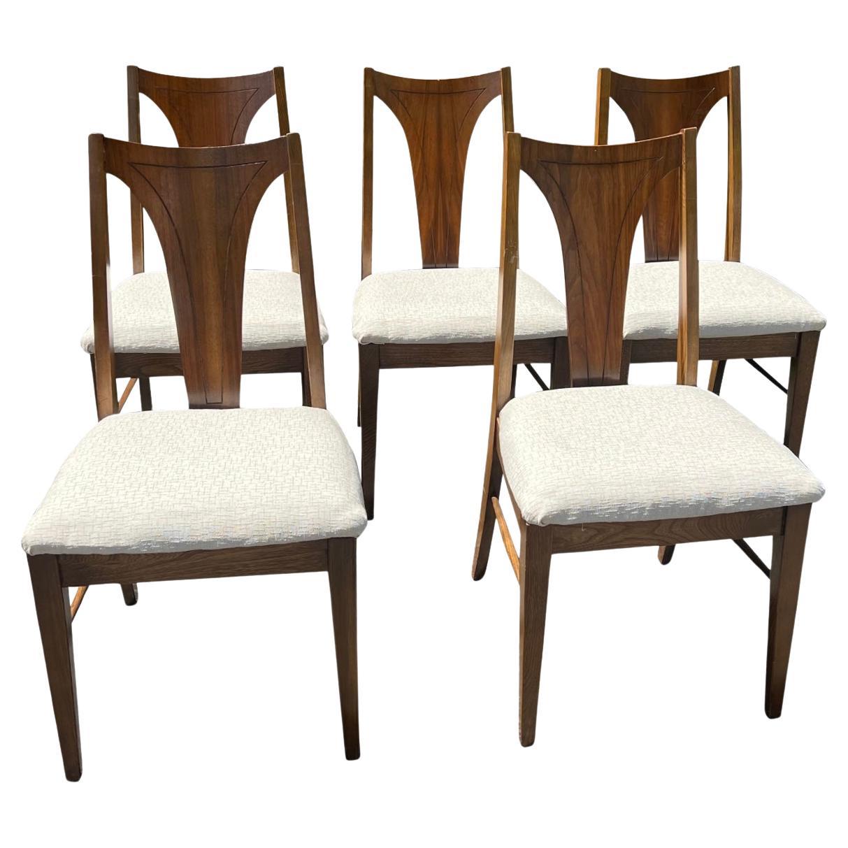 Mid-Century Modern Broyhill Brasilia Splat Back Dining Side Chairs - Set of 5