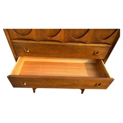 Mid-Century Modern Broyhill Brasilia Tall 5 Drawer Walnut Dresser