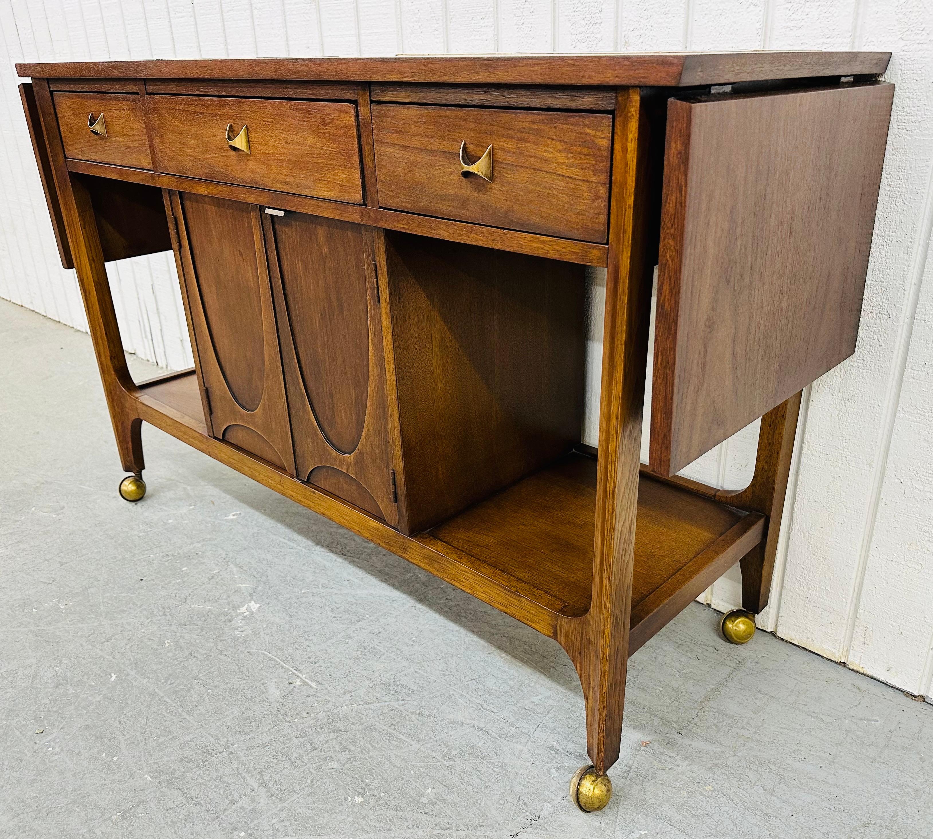 American Mid-Century Modern Broyhill Brasilia Walnut Bar Cart