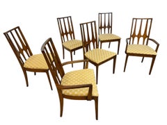 Mid-Century Modern Broyhill Brasilia Walnut Dining Chairs - Set of 6