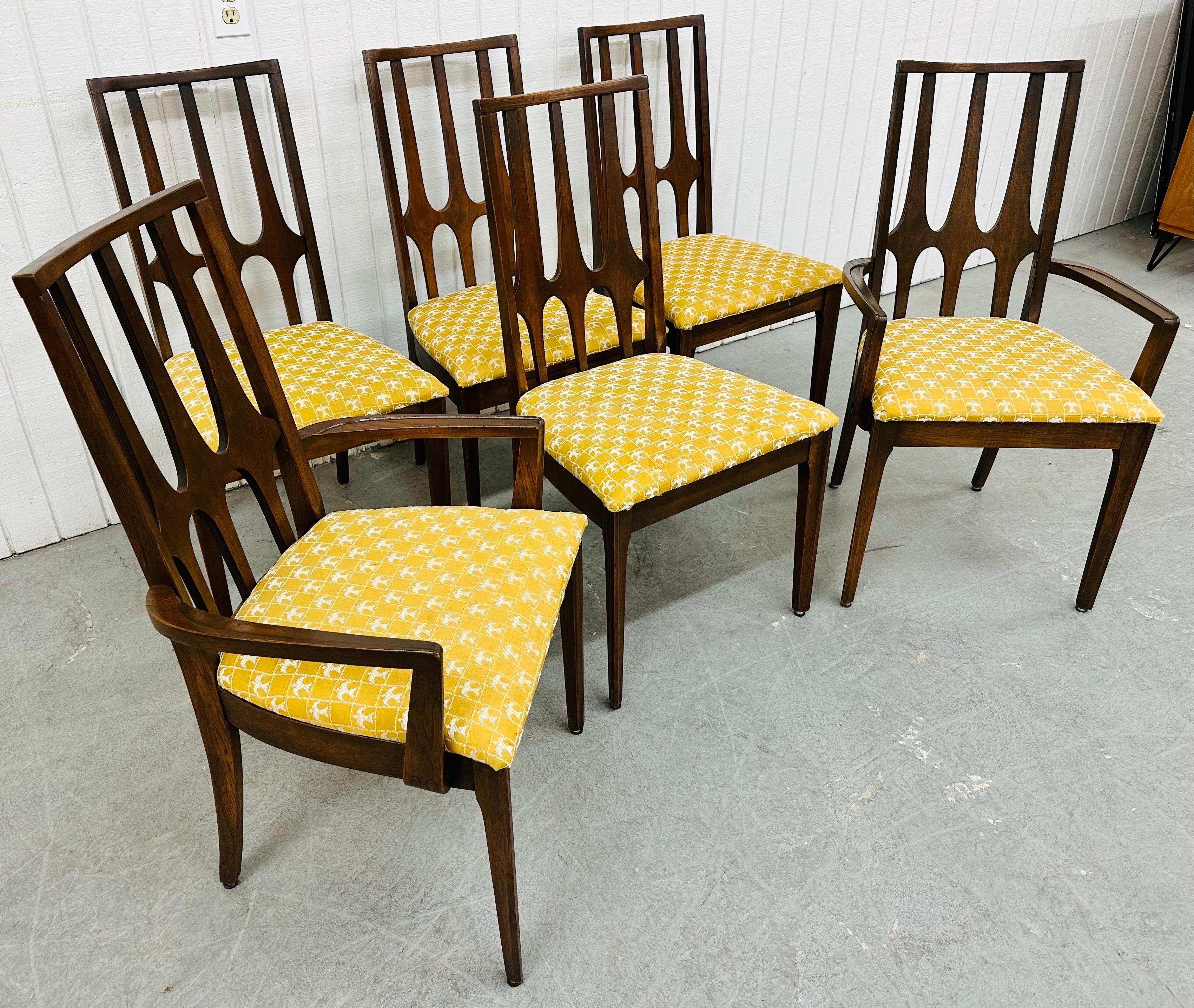 American Mid-Century Modern Broyhill Brasilia Walnut Dining Chairs - Set of 6