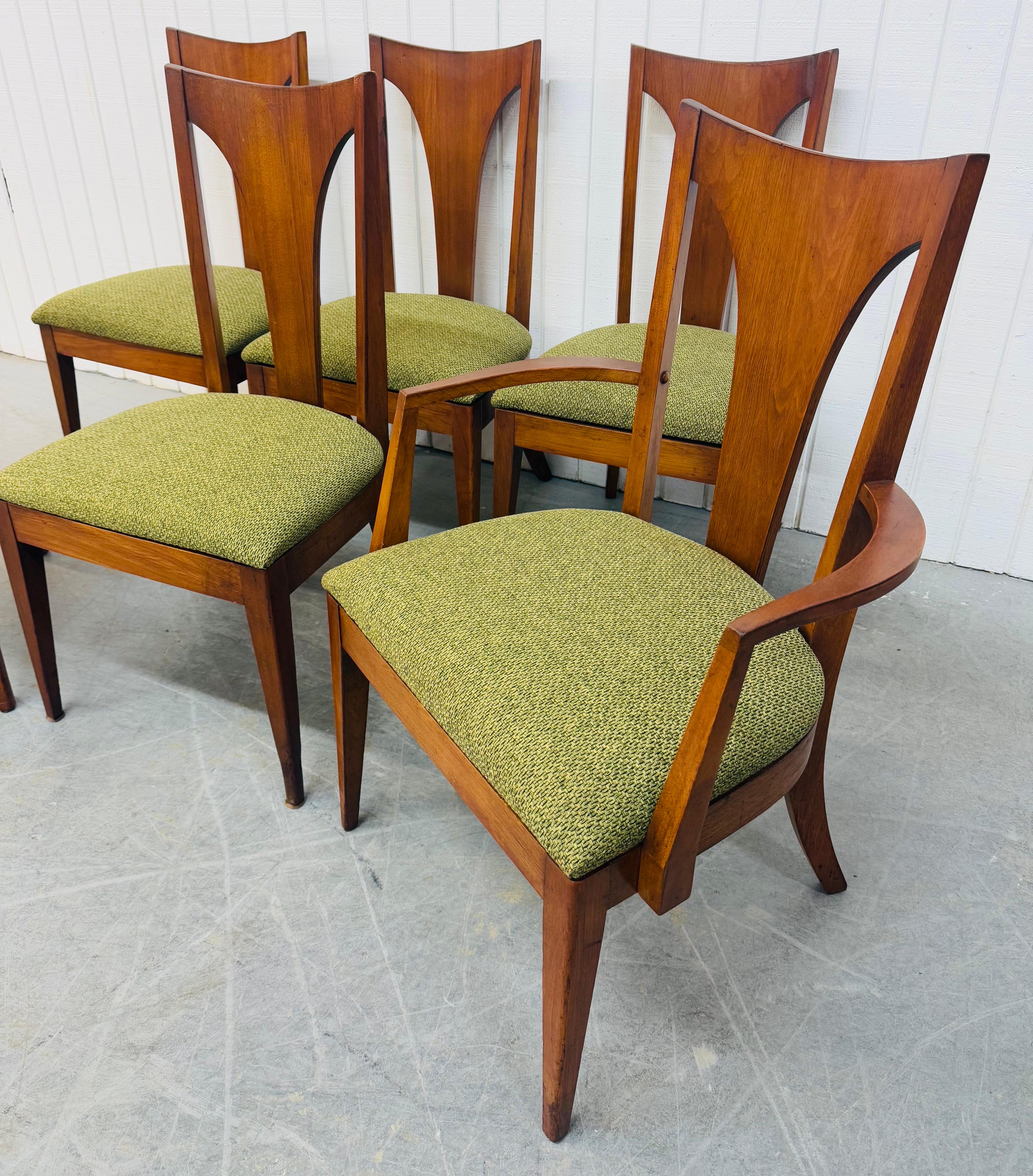 American Mid-Century Modern Broyhill Brasilia Walnut Dining Chairs - Set of 6