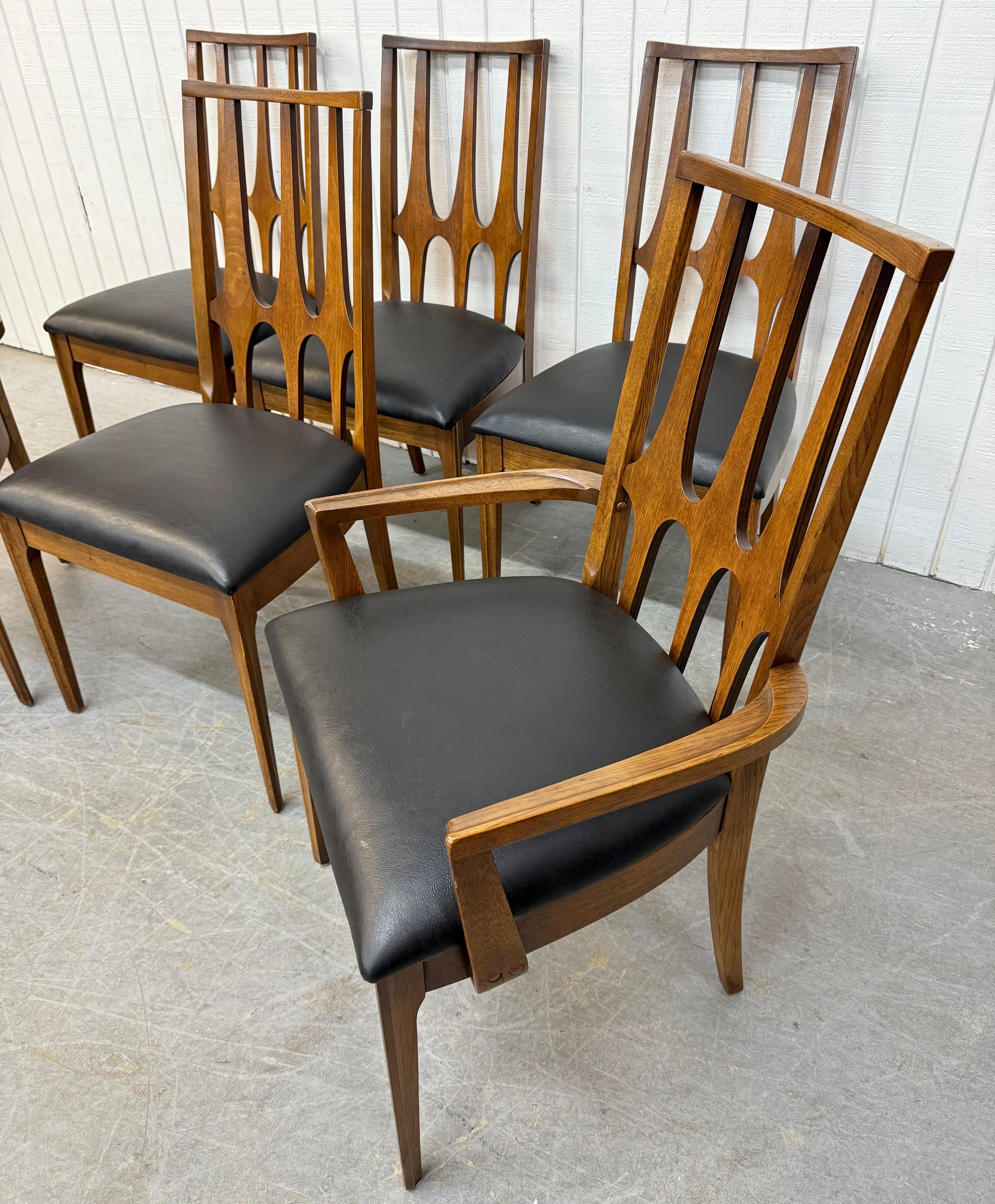 American Mid-Century Modern Broyhill Brasilia Walnut Dining Chairs - Set of 6 For Sale
