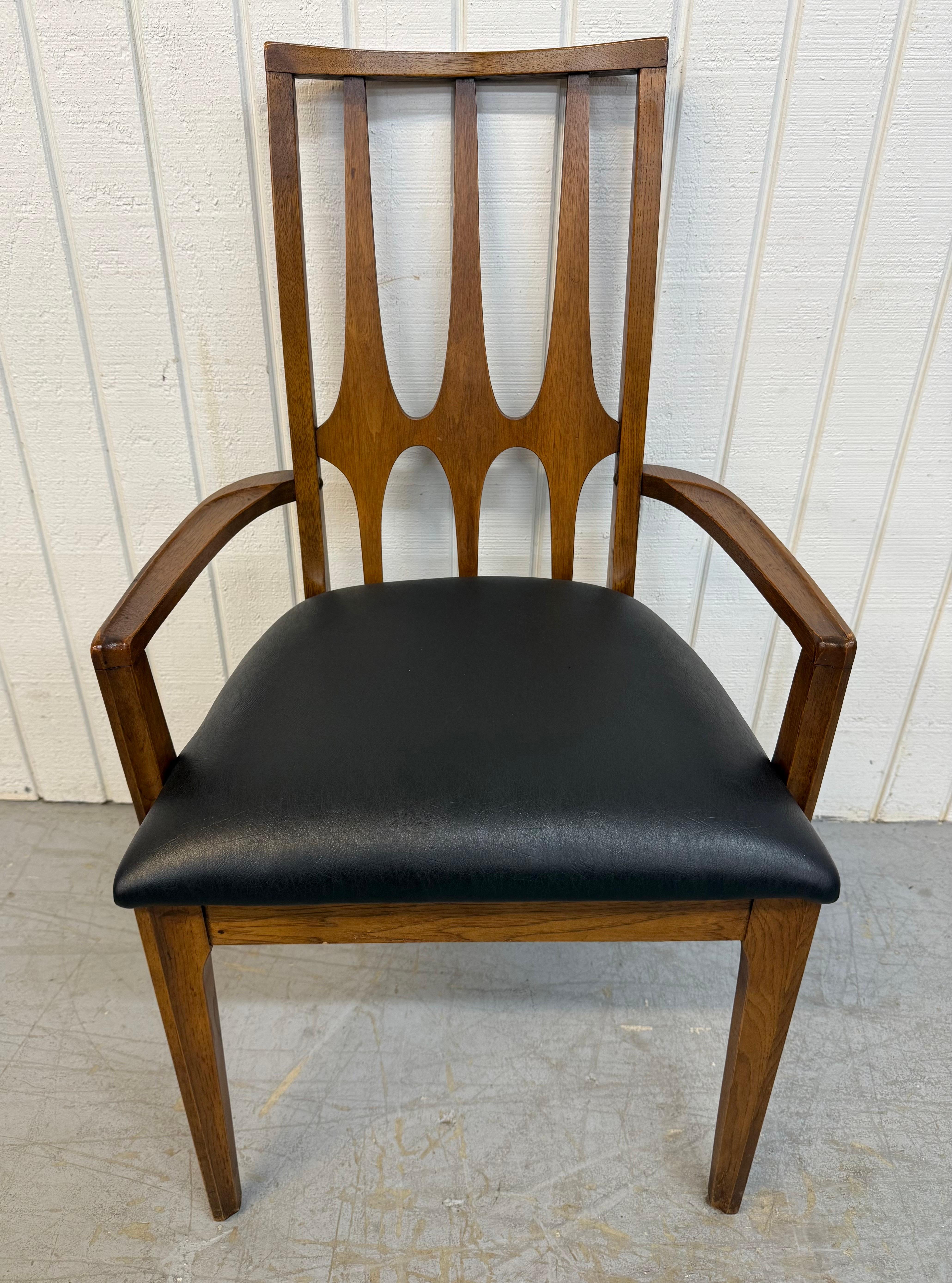 Mid-Century Modern Broyhill Brasilia Walnut Dining Chairs - Set of 6 In Good Condition For Sale In Clarksboro, NJ