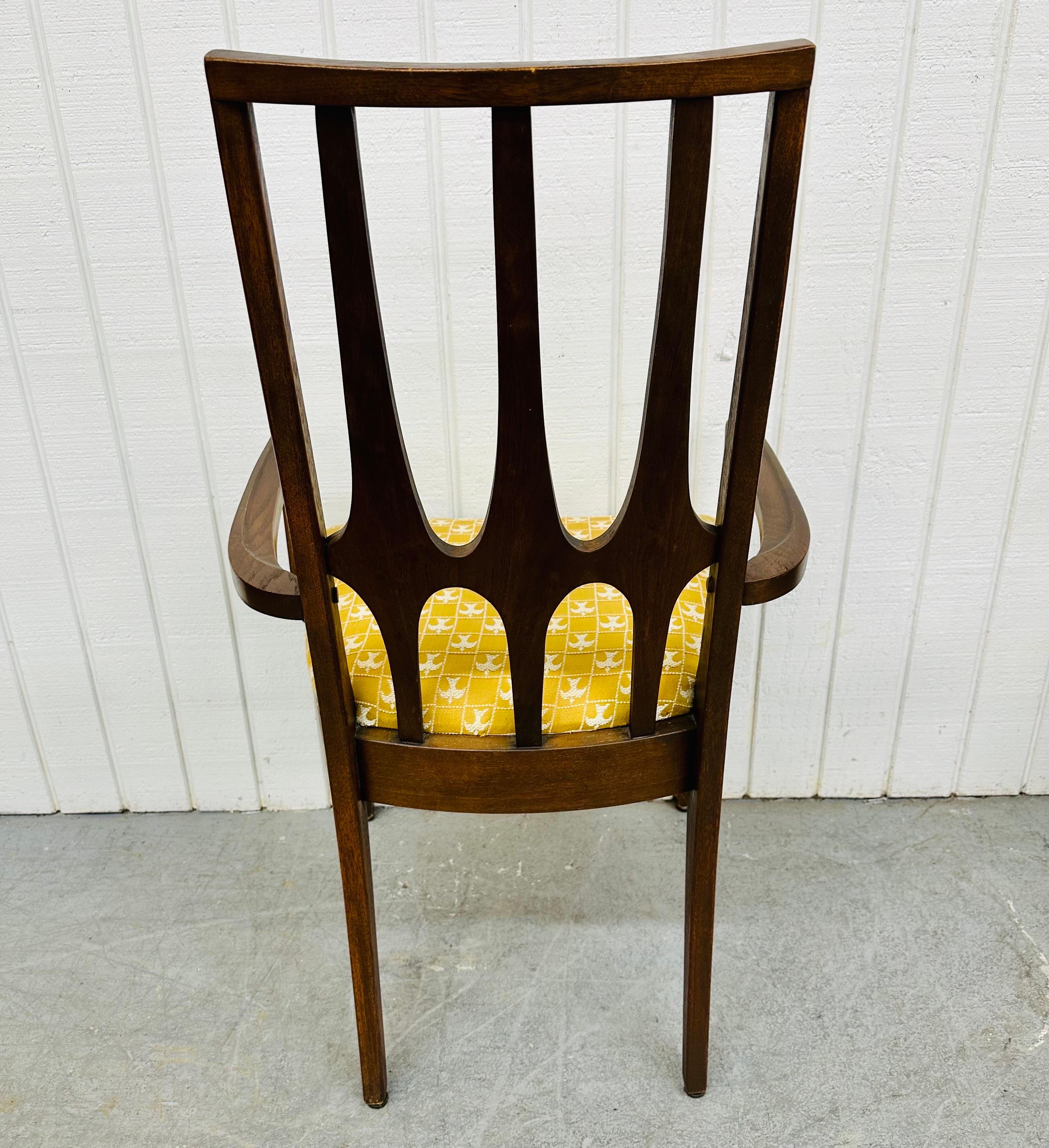Upholstery Mid-Century Modern Broyhill Brasilia Walnut Dining Chairs - Set of 6
