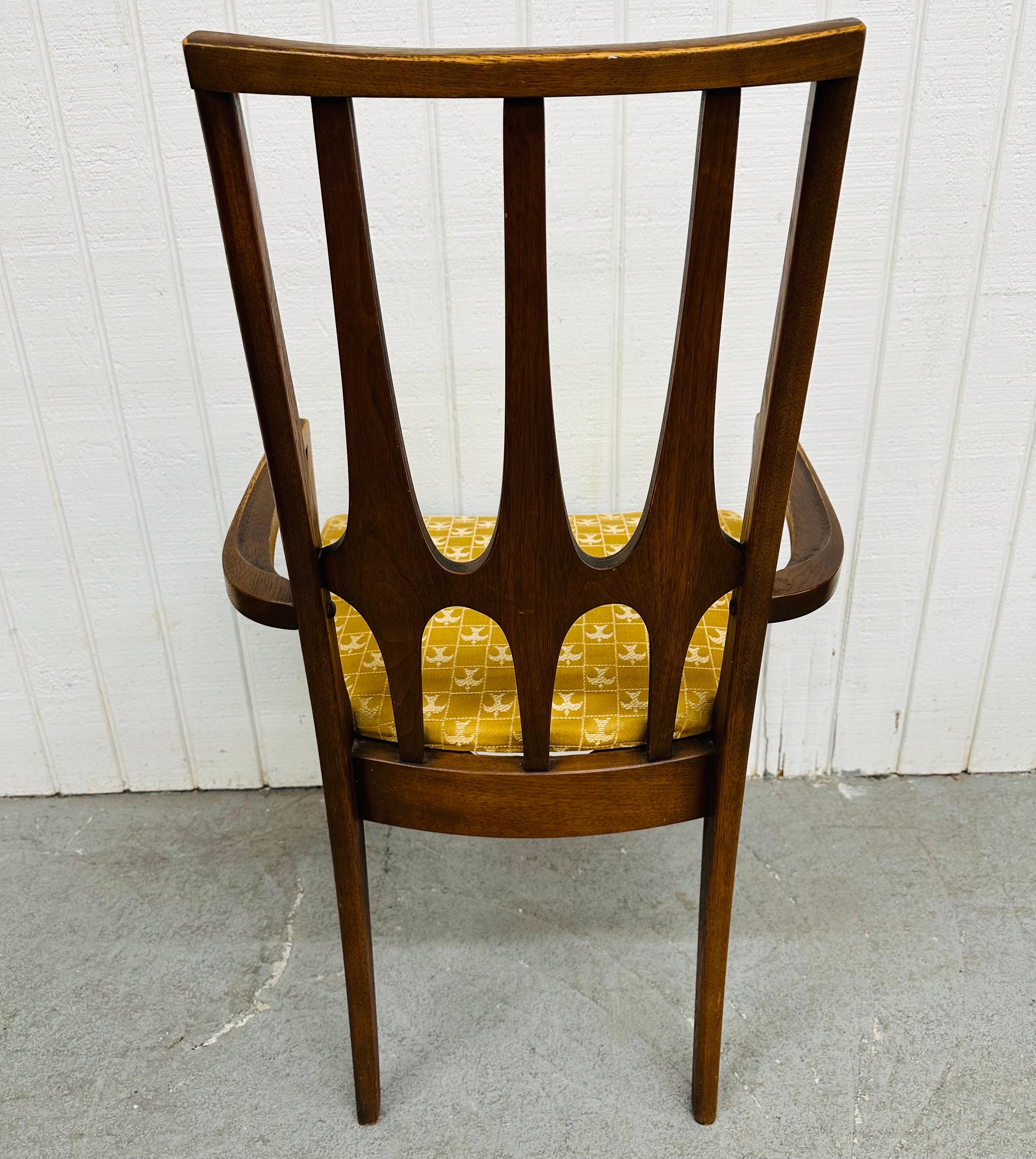 Upholstery Mid-Century Modern Broyhill Brasilia Walnut Dining Chairs - Set of 6