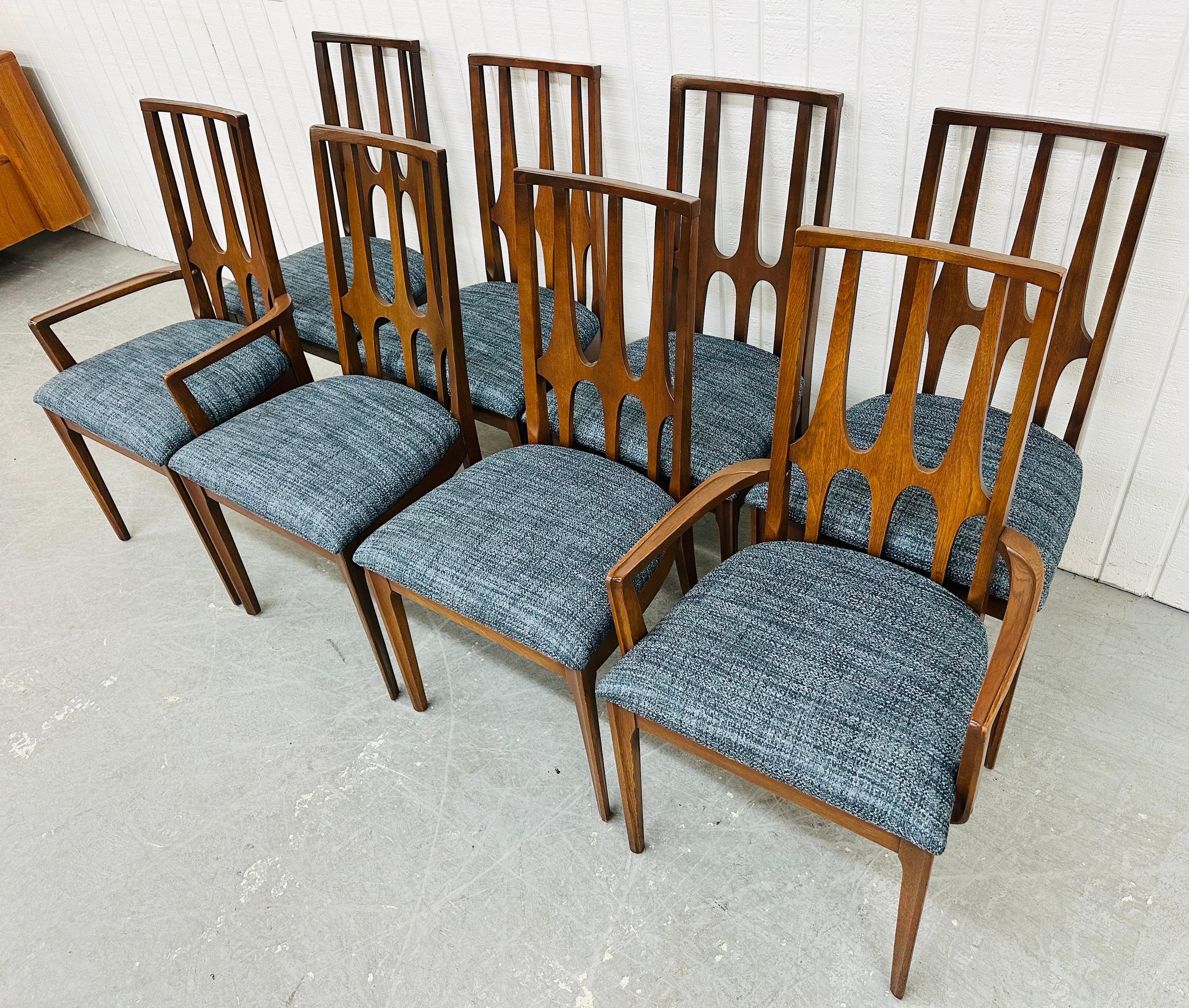 American Mid-Century Modern Broyhill Brasilia Walnut Dining Chairs - Set of 8