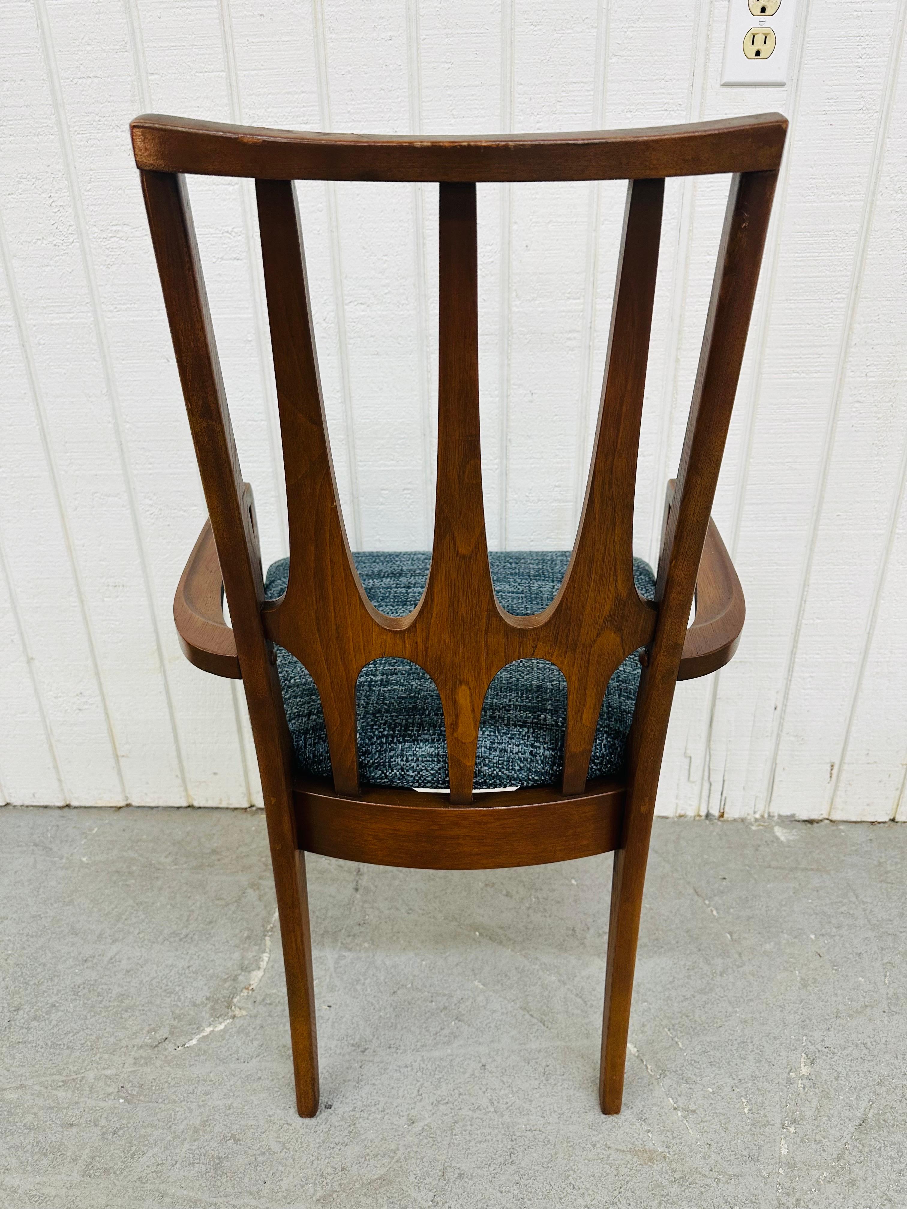 Upholstery Mid-Century Modern Broyhill Brasilia Walnut Dining Chairs - Set of 8