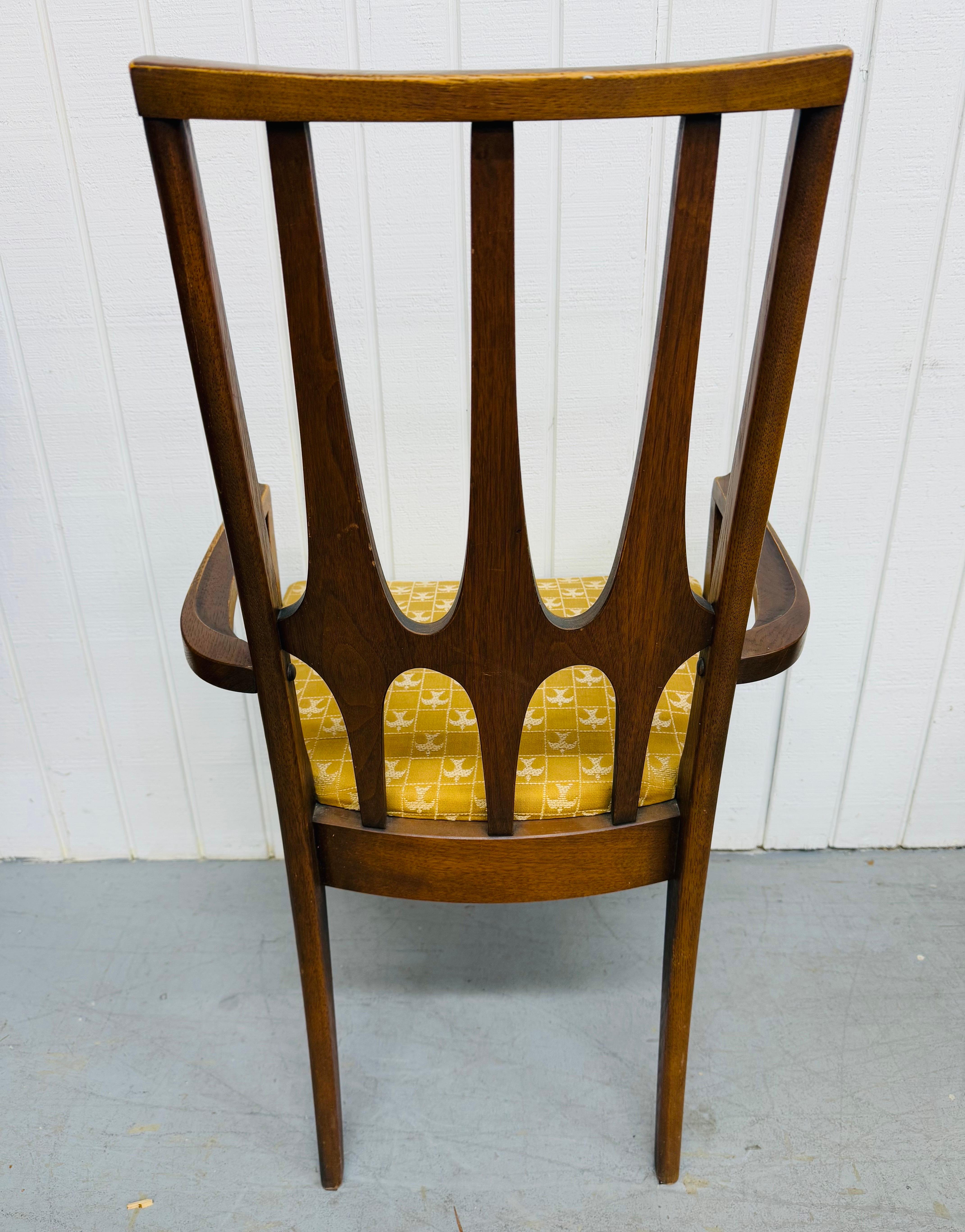 Upholstery Mid-Century Modern Broyhill Brasilia Walnut Dining Chairs - Set of 8