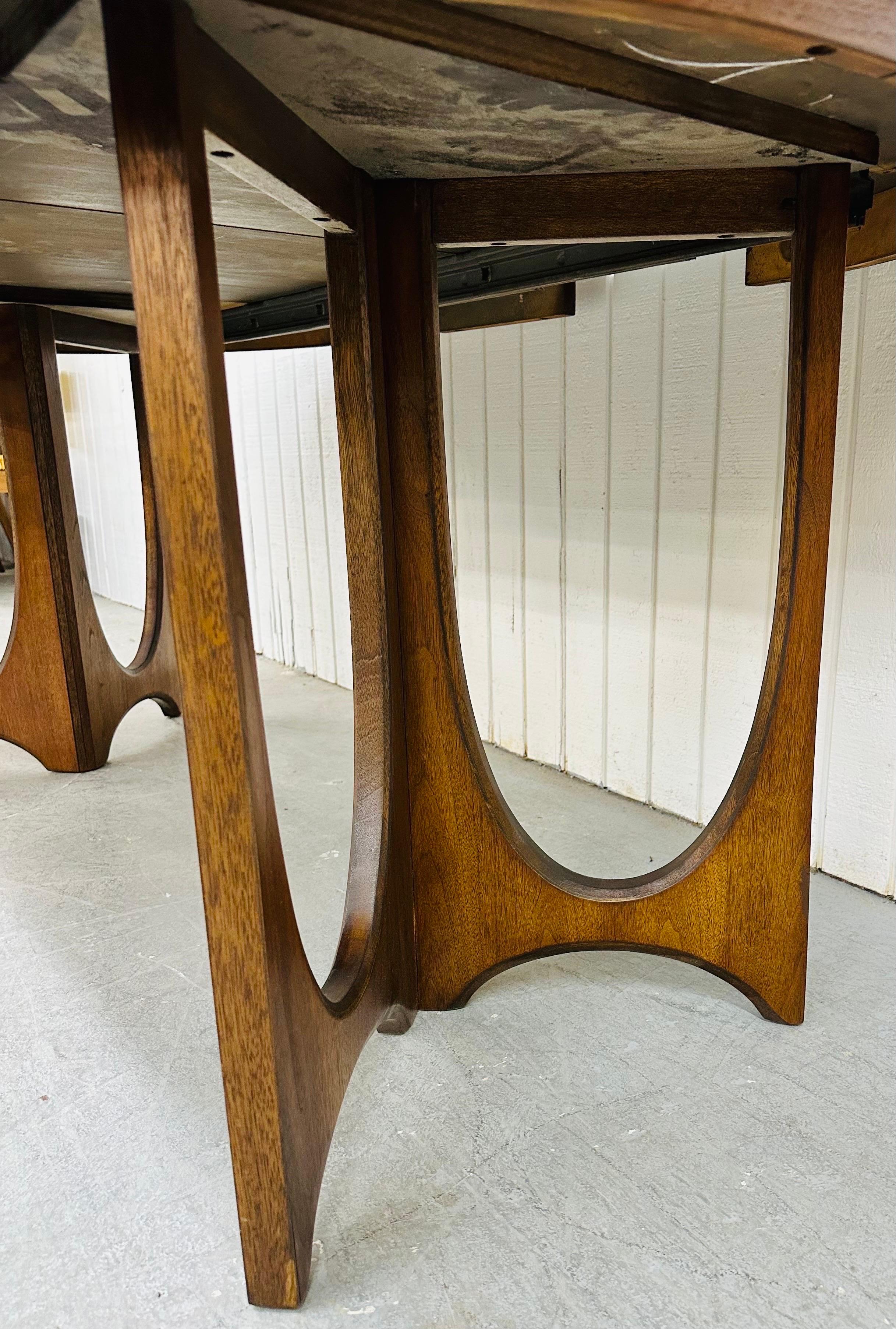 Wood Mid-Century Modern Broyhill Brasilia Walnut Dining Table