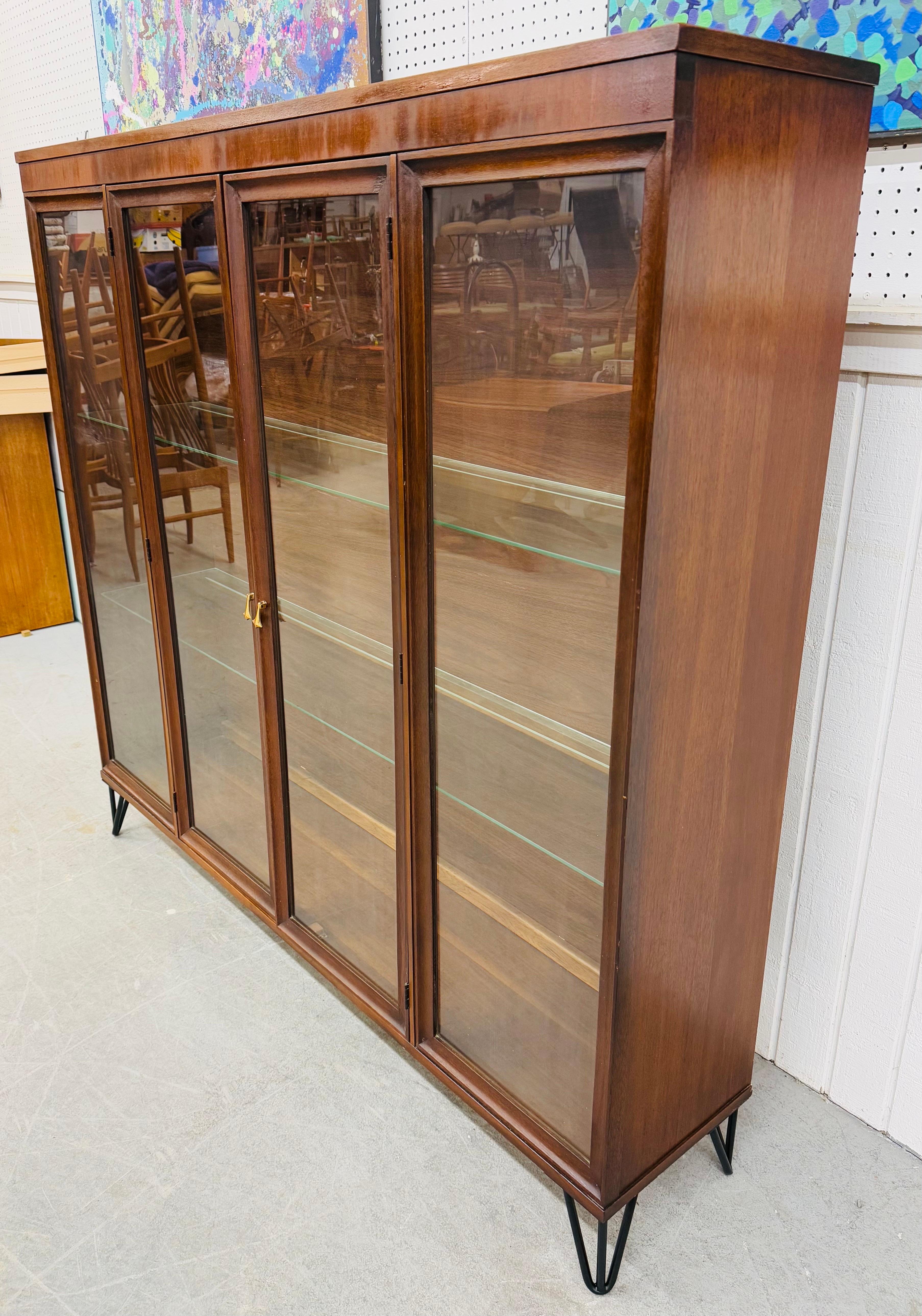 American Mid-Century Modern Broyhill Brasilia Walnut Display Case