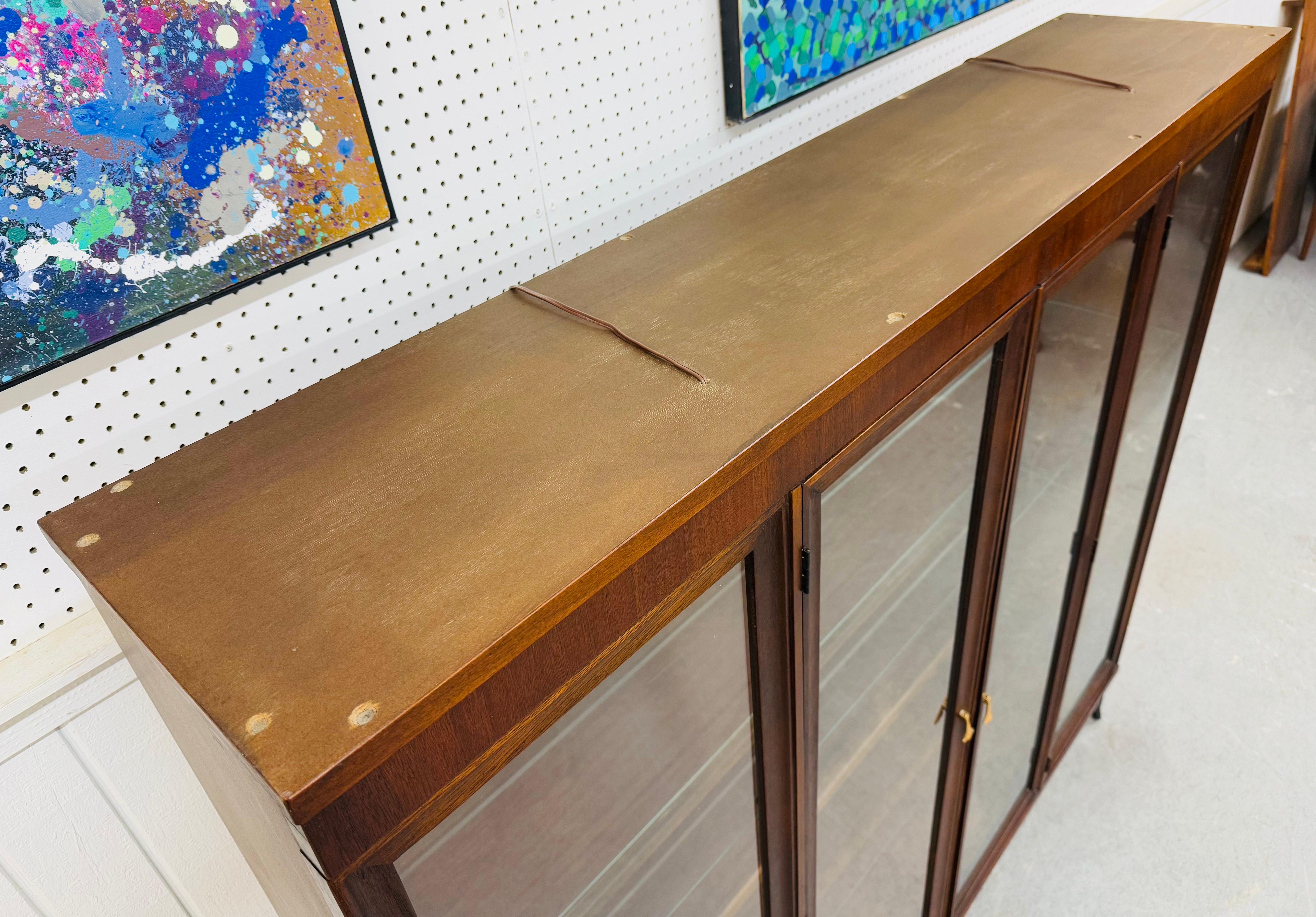 Metal Mid-Century Modern Broyhill Brasilia Walnut Display Case